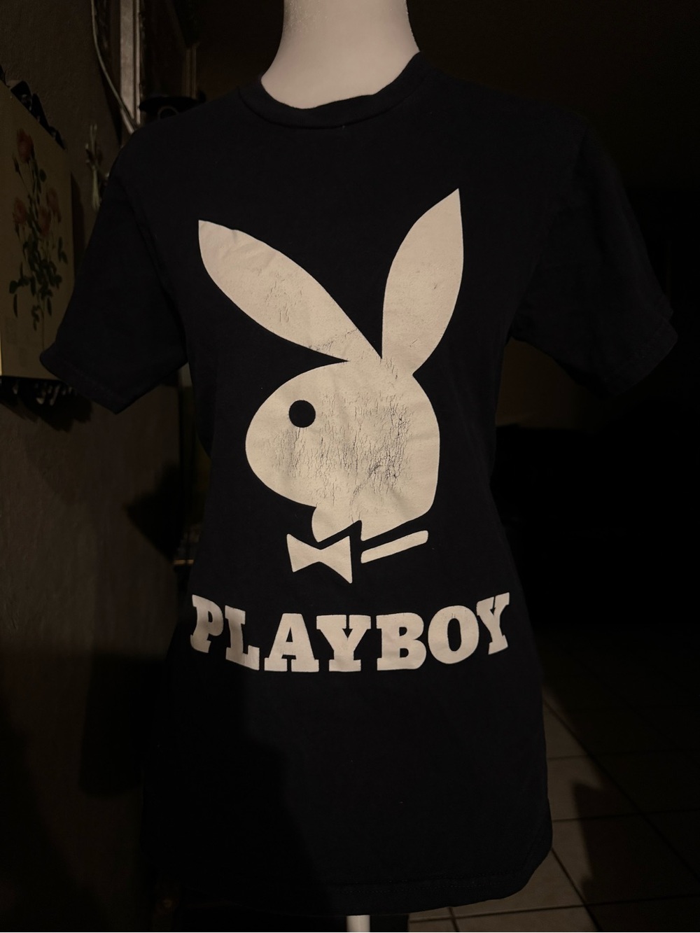 PLAYBOY Black Tee with White Bunny Logo